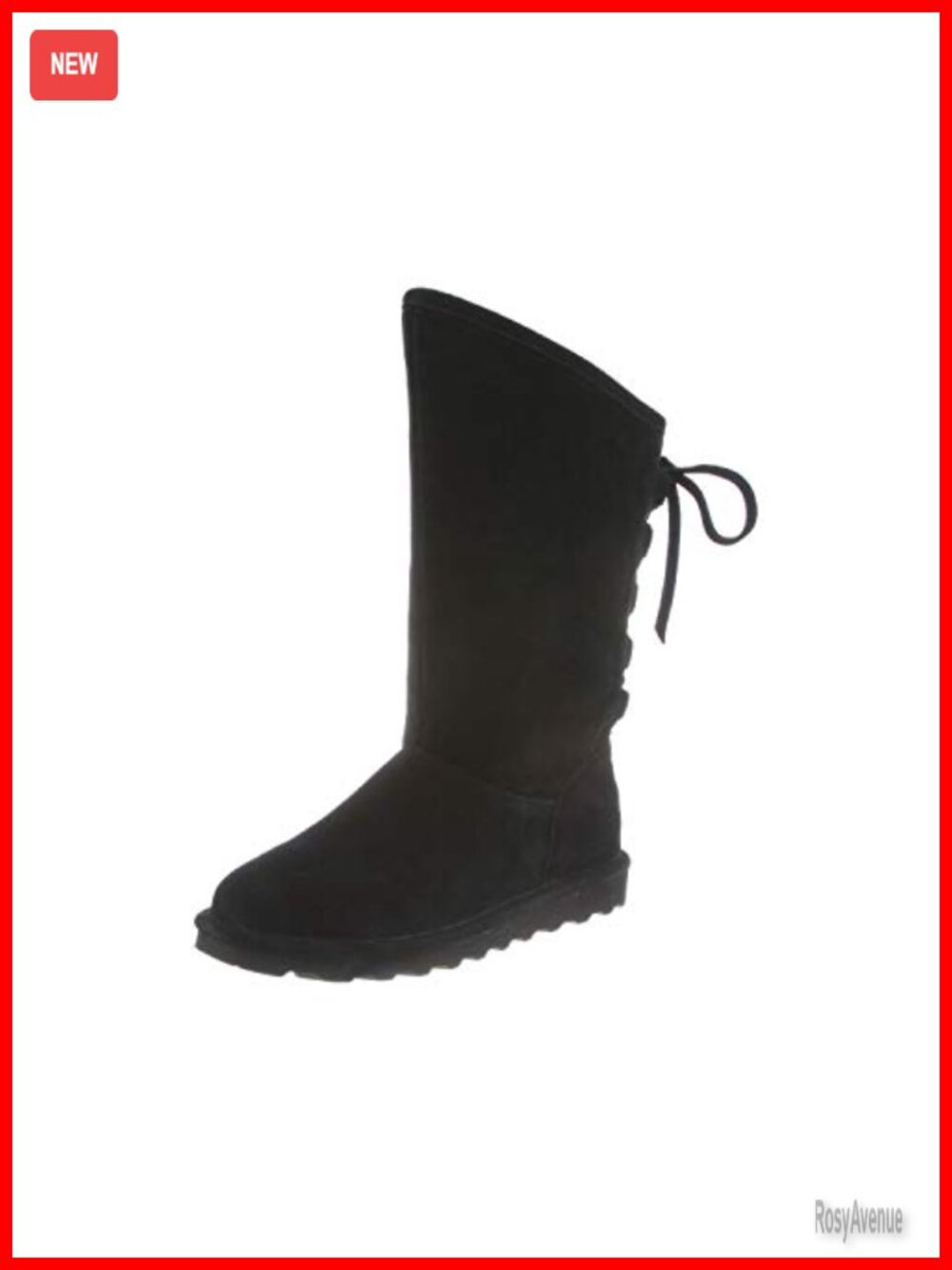 Suede Mid-Calf Winter Boots Wool Blend Lined Indoor Outdoor